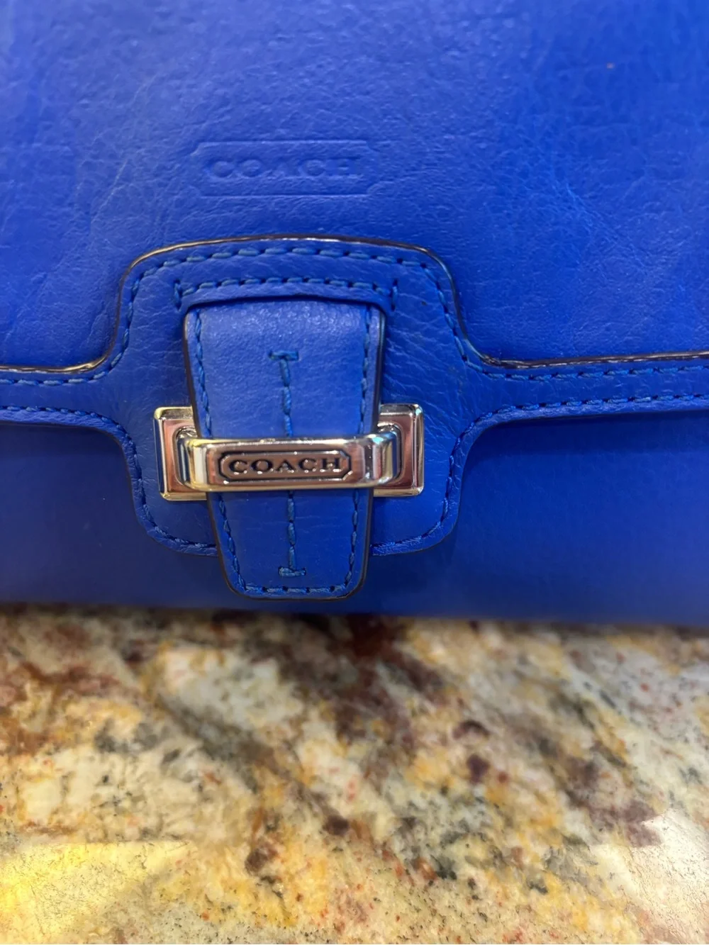COACH Taylor Distressed Leather Wristlet/Clutch